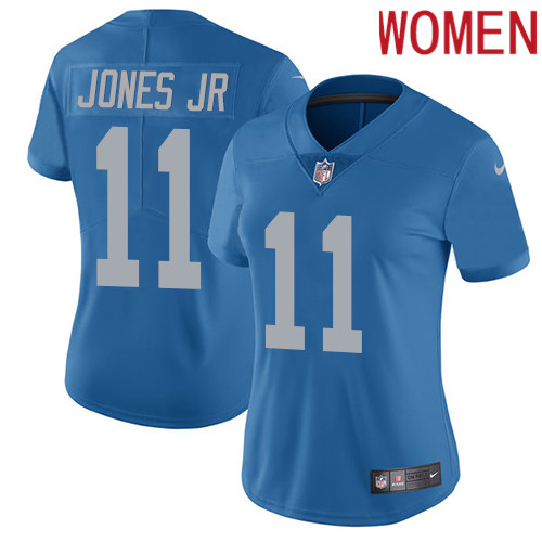 2019 Women Detroit Lions 11 Jones Jr blue Nike Vapor Untouchable Limited NFL Jersey style 2